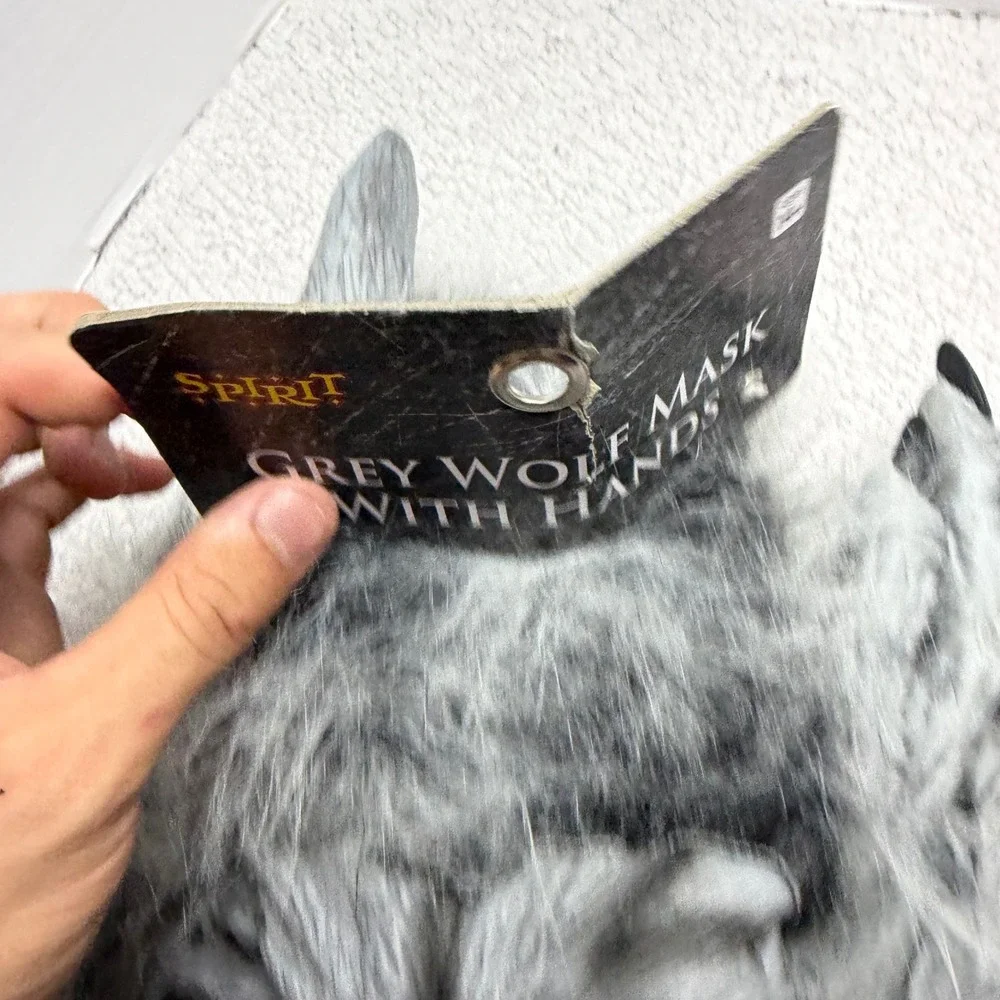 Spirit Halloween Grey Wolf Mask With Hands New w/Tag